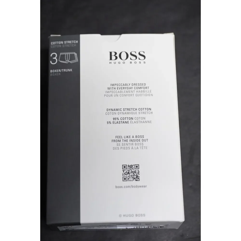 Hugo Boss Mens 3-Pack Multicolor Stretch Cotton Trunk Boxer Shorts Underwear 2XL